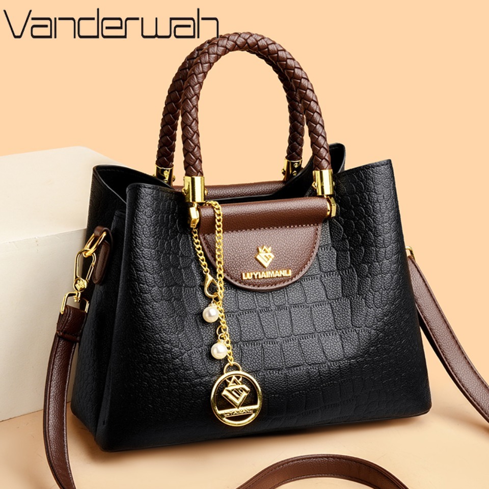 Luxury Bags Tote - Poignée tissée véritable marque de haute