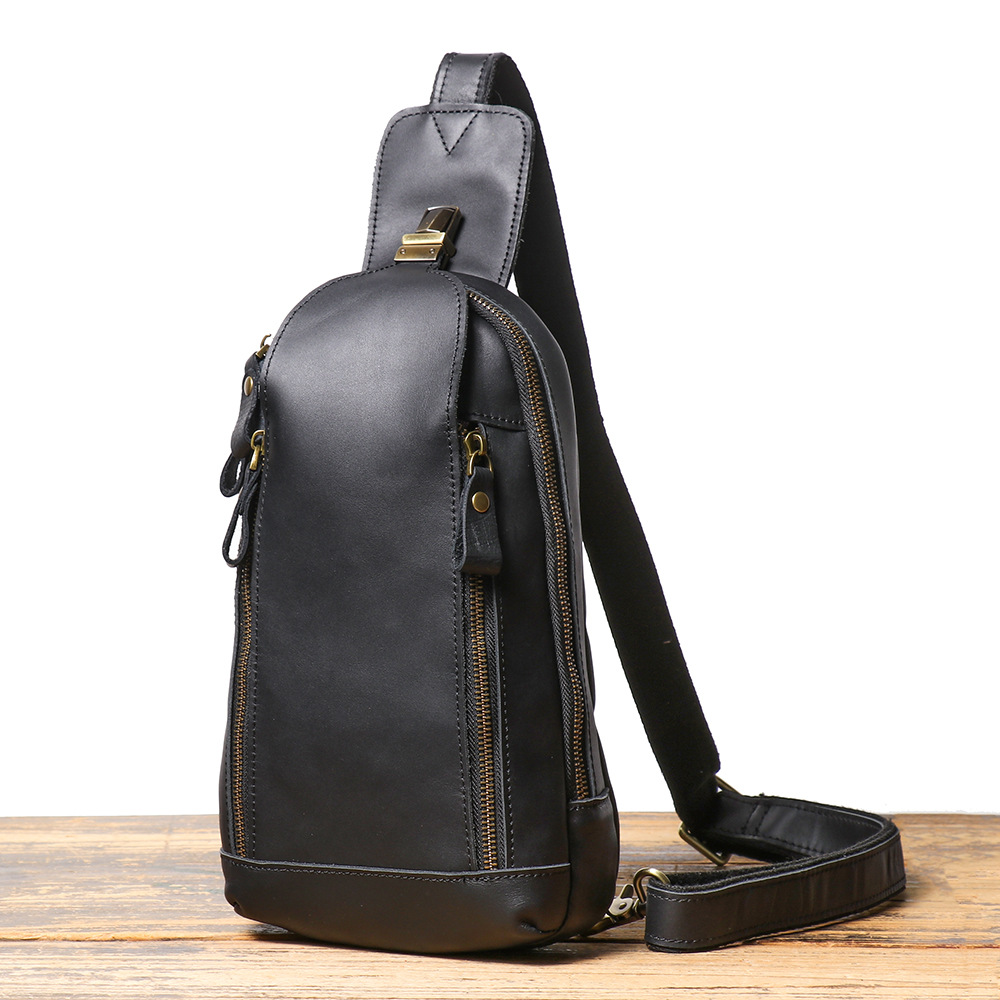 Luxury Bags Leather - Sac de poitrine multifonction en cuir